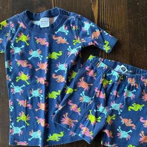 Hanna Andersson Navy Axolotl Print Short Pajama Set